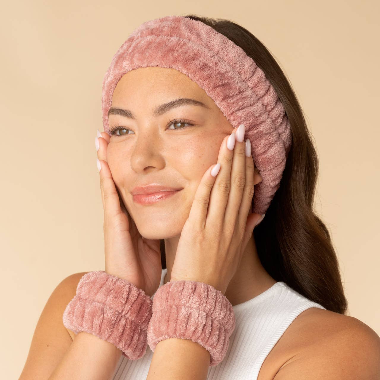 KITSCH - Spa Headband and Wristlets 3pc Set - Terracotta KITSCH