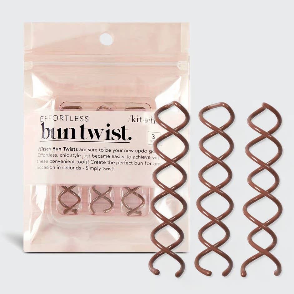 KITSCH Bun Twist 3pc - Brown
