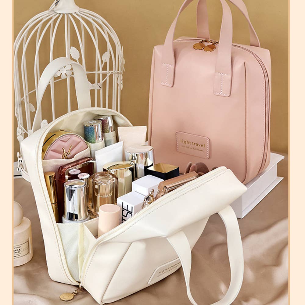 Wholesalesir - PU Handheld Large Capacity Travel Portable Cosmetics Storage