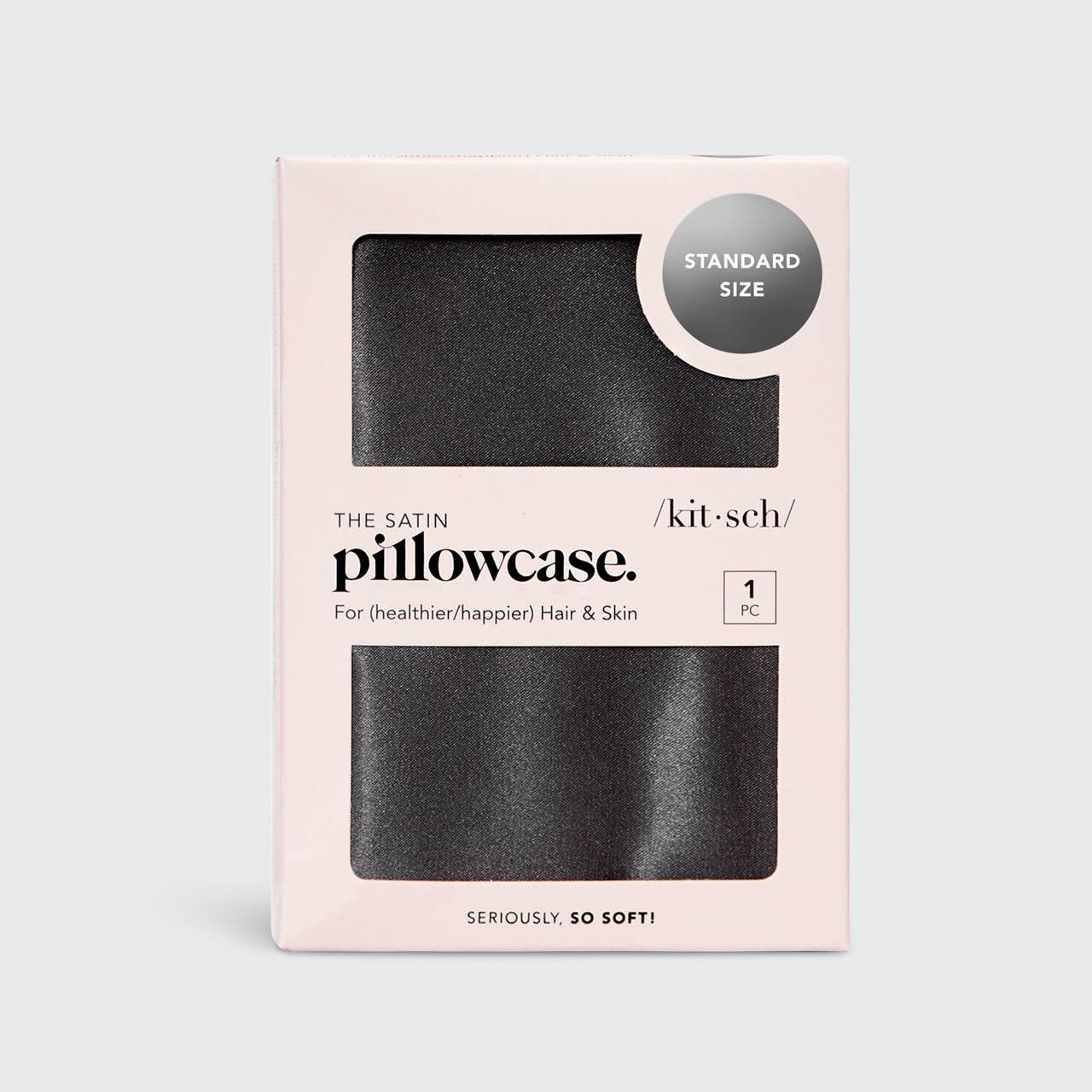 KITSCH - Satin Pillowcase Standard - Charcoal