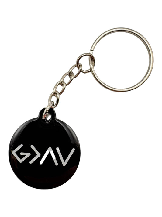 Versible - Tap To Pray™ - Prayer Tag Keychains Black + God Is Greater