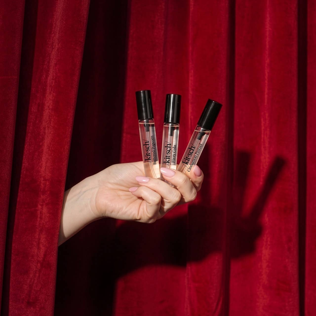 KITSCH - Movie Theater Hair Perfume Trio Set - Buttered Popcorn, Fizzy Cola, Cinnamon Pretzel