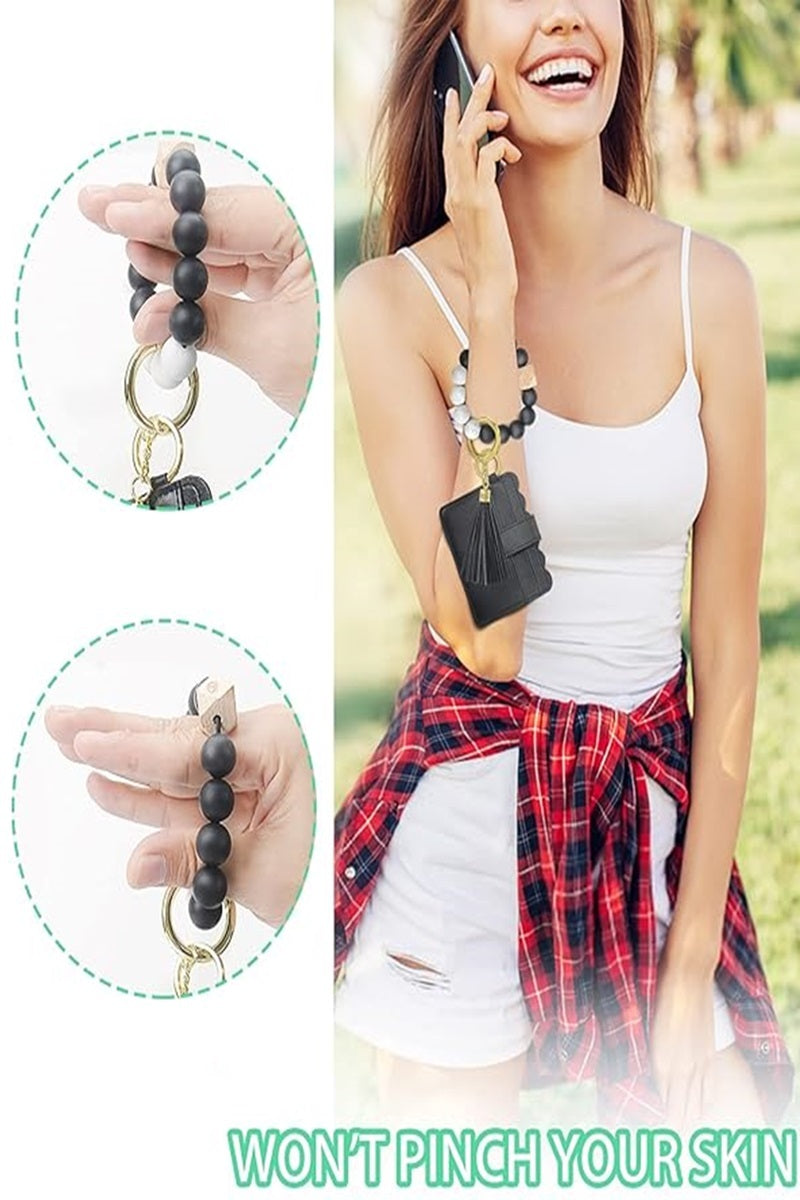 Beaded Bracelet Keychain Wallet