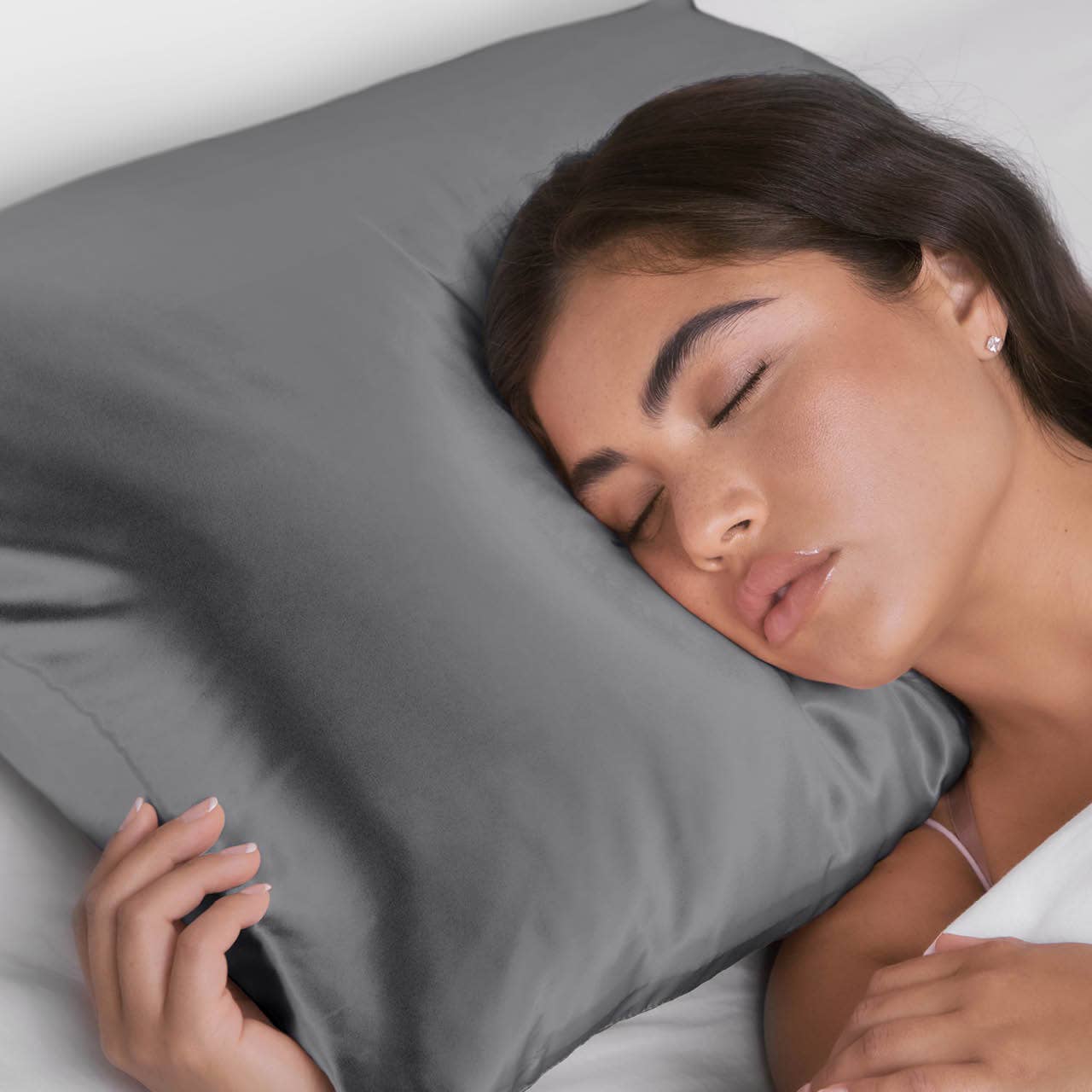 KITSCH - Satin Pillowcase Standard - Charcoal