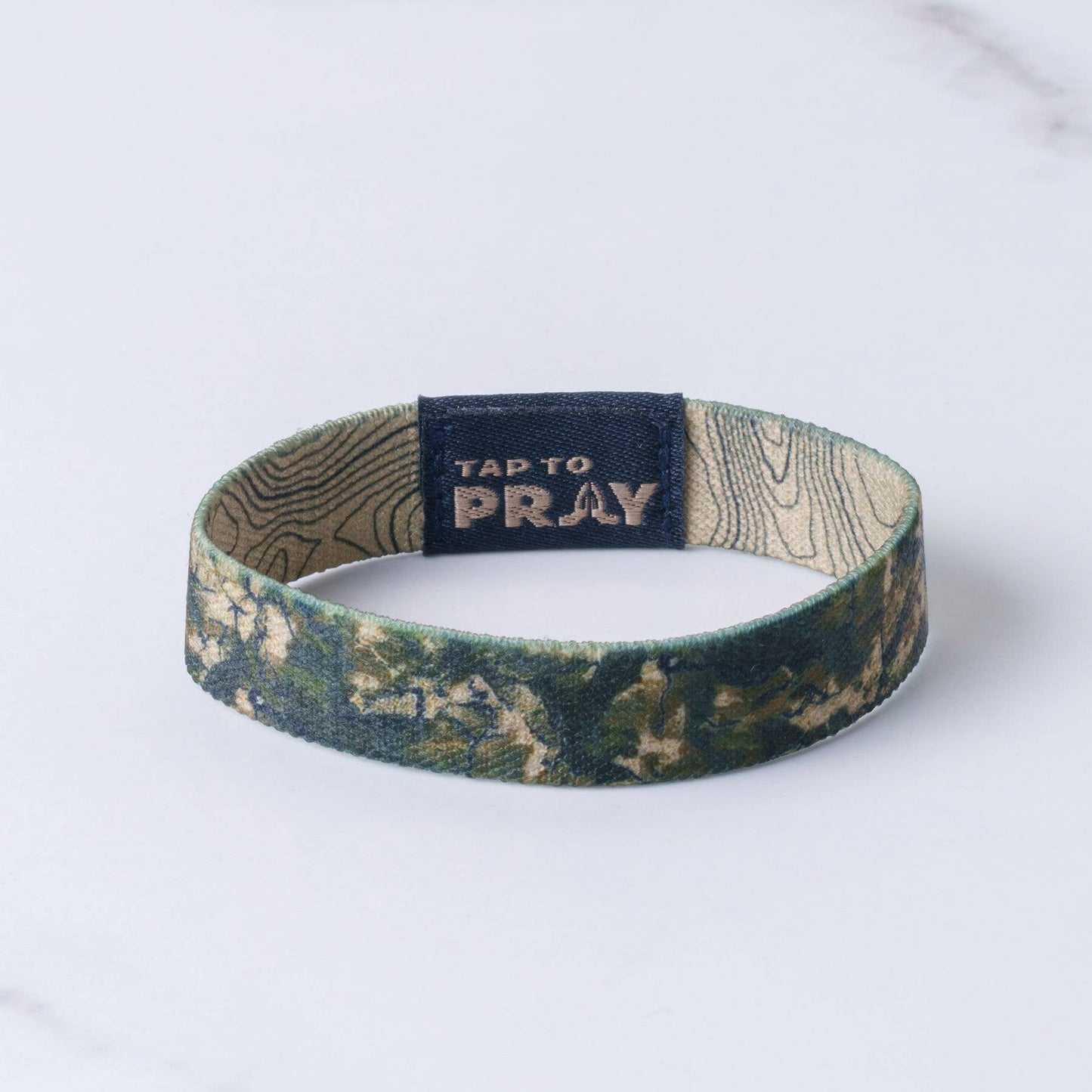 Tap To Pray Wristbands - Valor Camo & Isaiah 6:8 - Medium