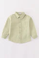 Toddler Boy's Premium Green Boy Button Down Shirt - Size 2