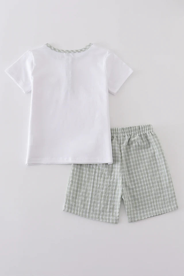 Toddler Boy's Premium White Bunny Embroidery Set - Size 2