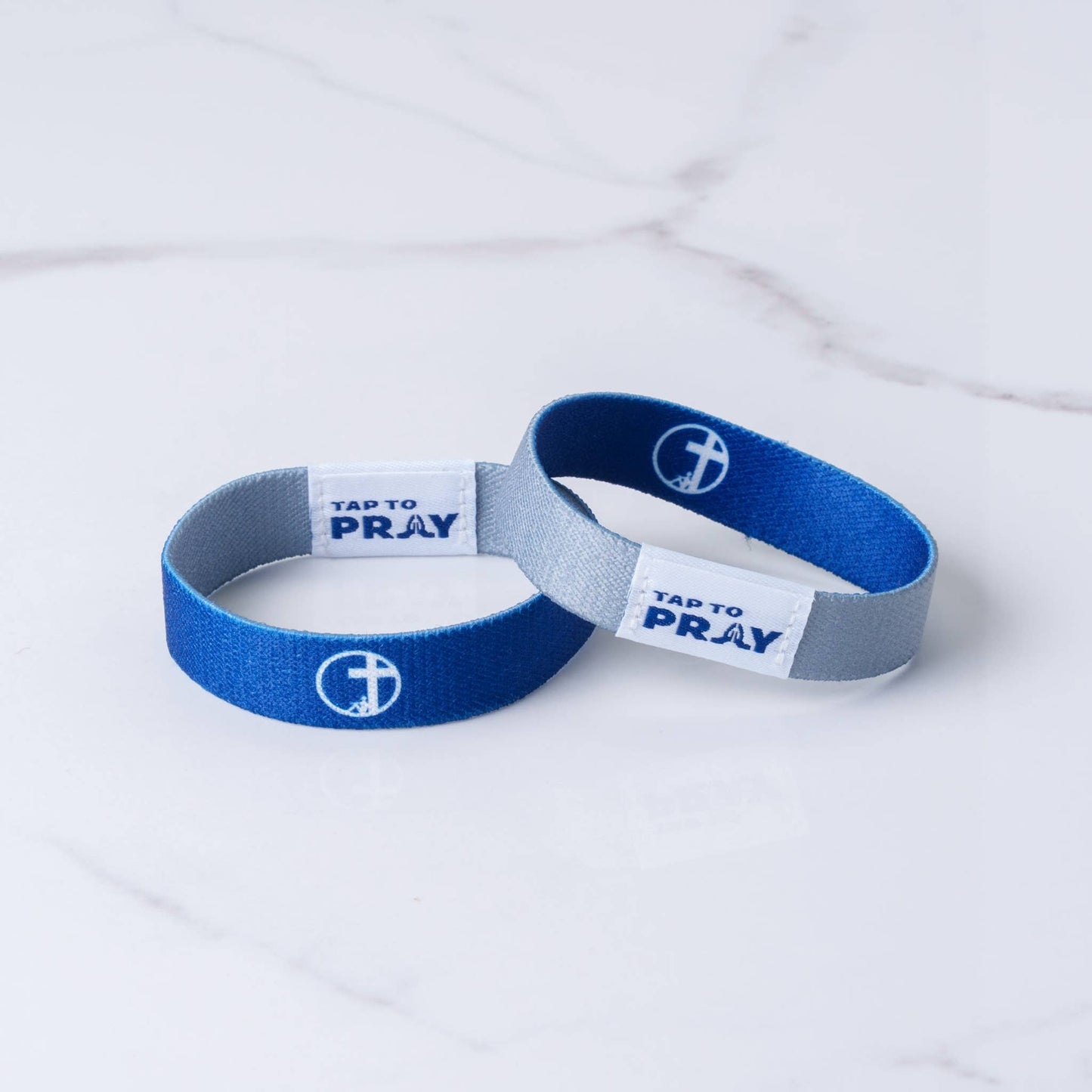 Tap To Pray Wristbands - Navy & Grey - Medium