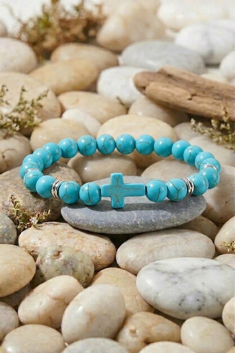 Jesus Cross Stone Bracelet