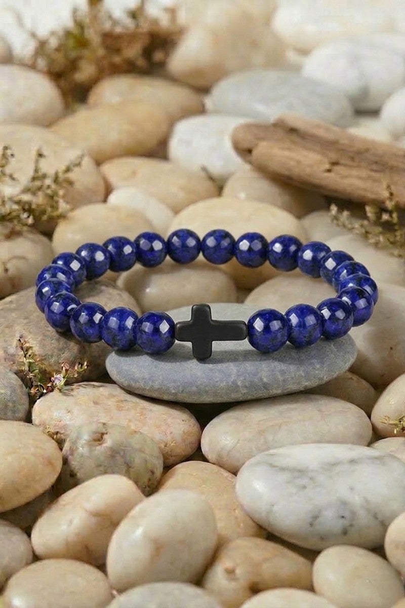 Jesus Cross Stone Bracelet