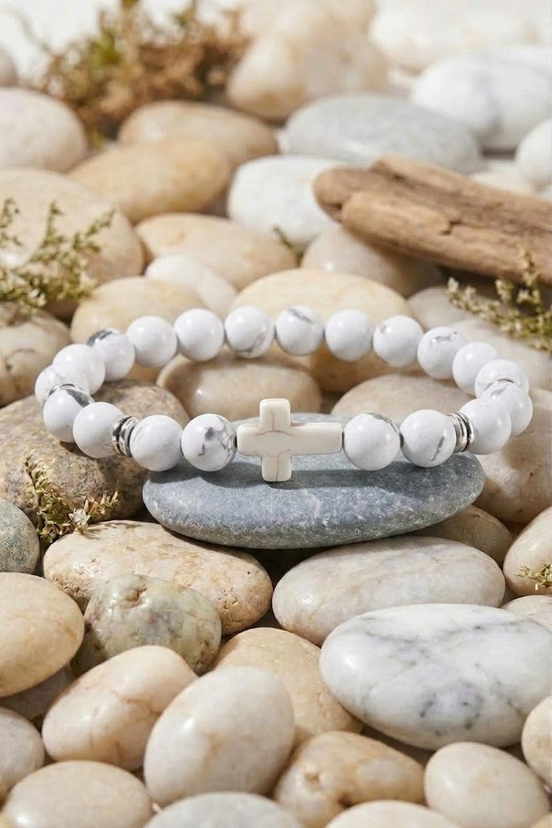 Jesus Cross Stone Bracelet