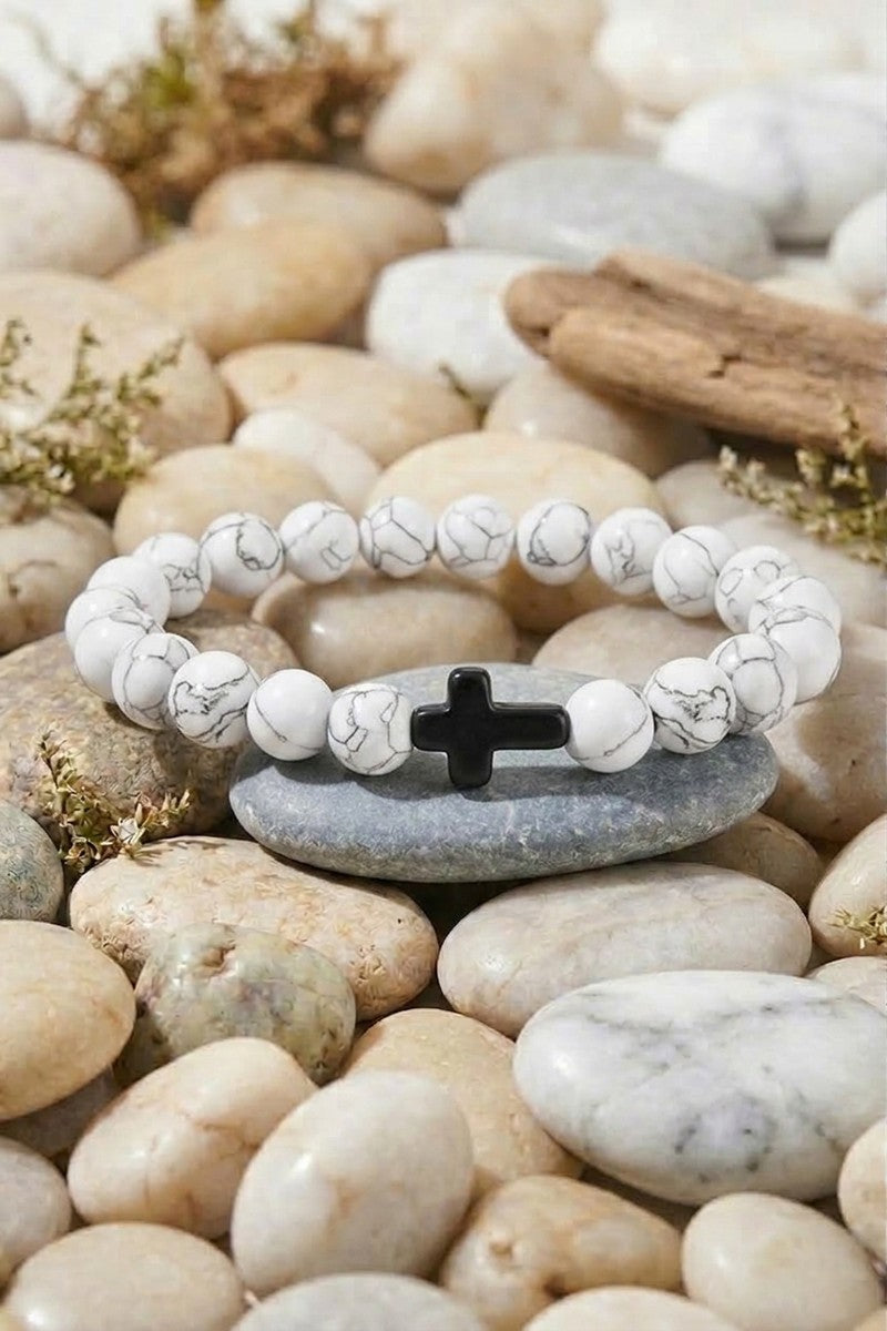 Jesus Cross Stone Bracelet