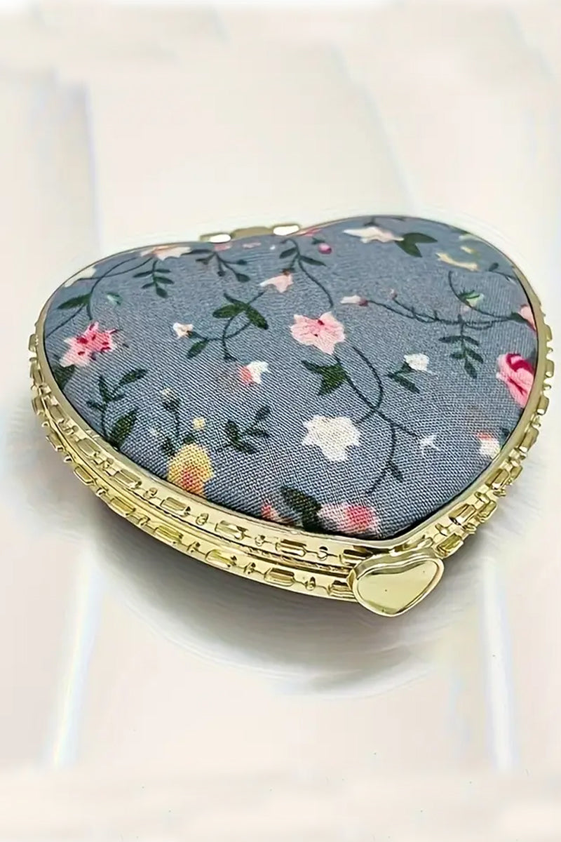 Floral Design Heart Hand Mirror