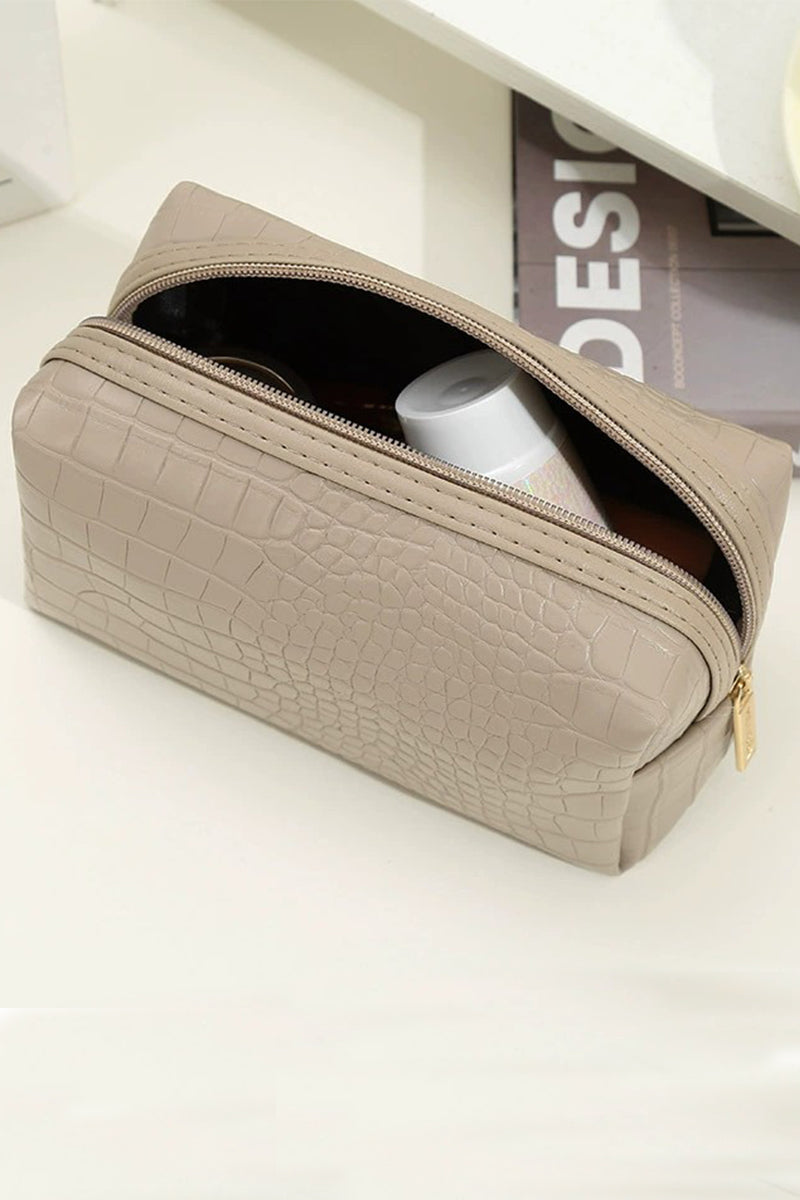 Croc pattern cosmetic makeup bag