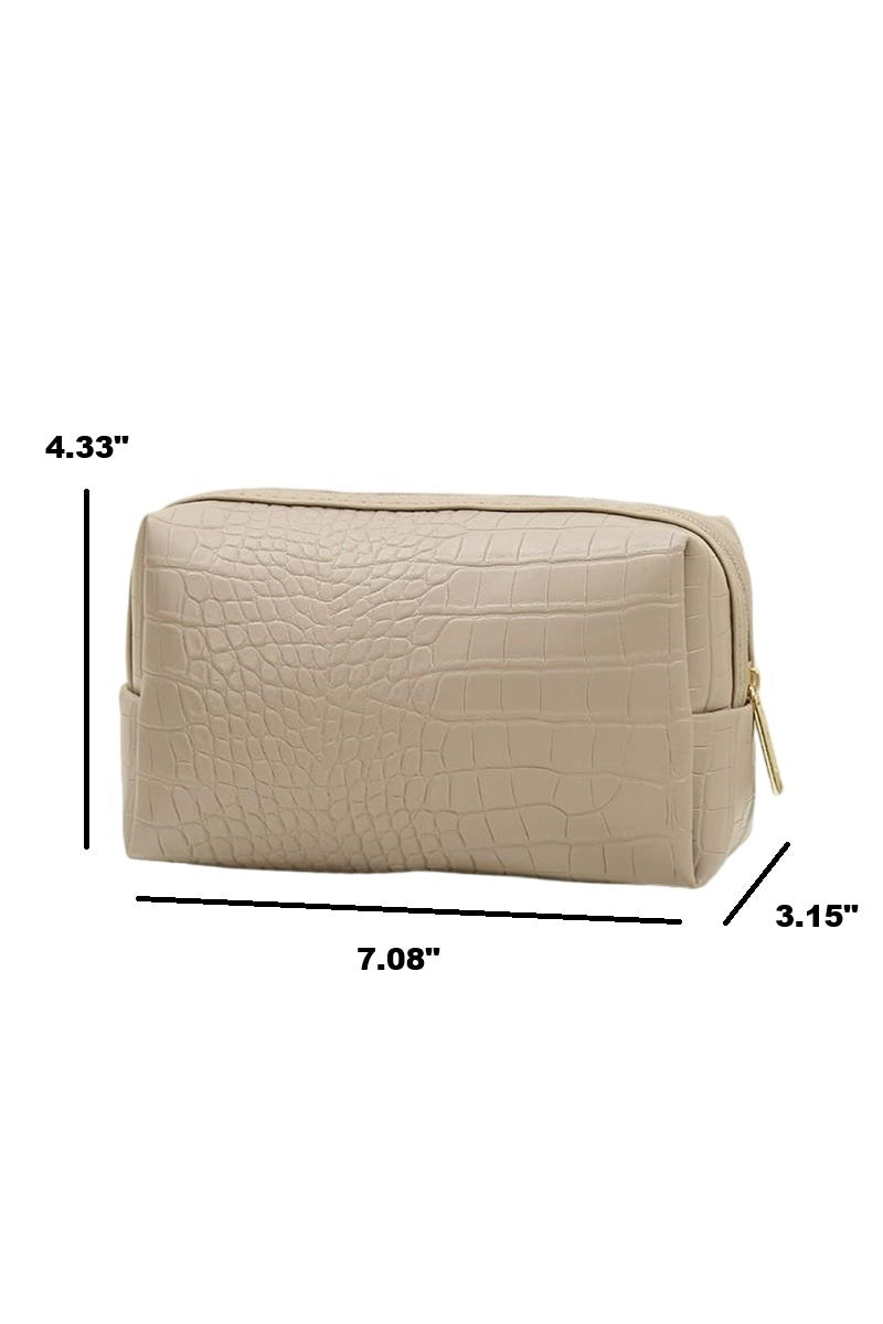 Croc pattern cosmetic makeup bag
