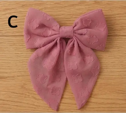 Fabric Pink Shade Bow Hair Clips Love and Repeat