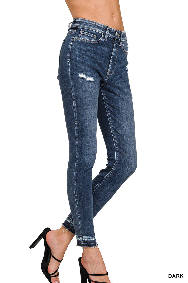 Zenana Women's High Rise Cropped Skinny Denim Pants