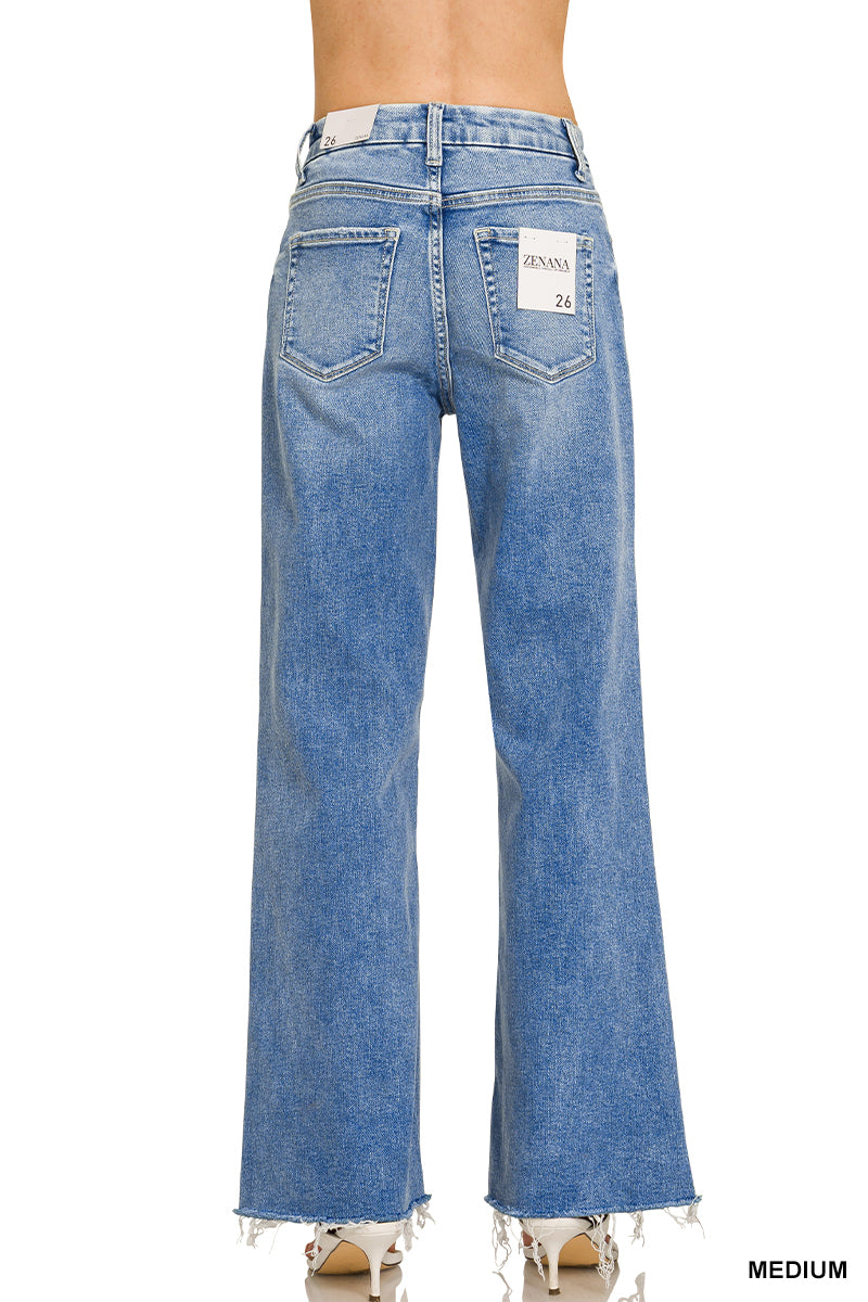 Zenana Women's High Rise Flare Bottoms Jeans - Medium