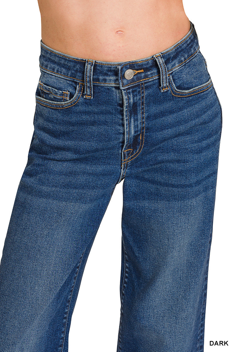 Dark Wash Wide Leg Denim Pants