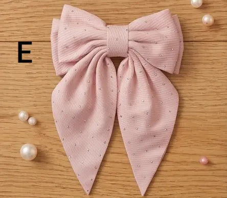 Fabric Pink Shade Bow Hair Clips Love and Repeat