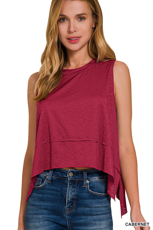 Side Slit Sleeveless Top