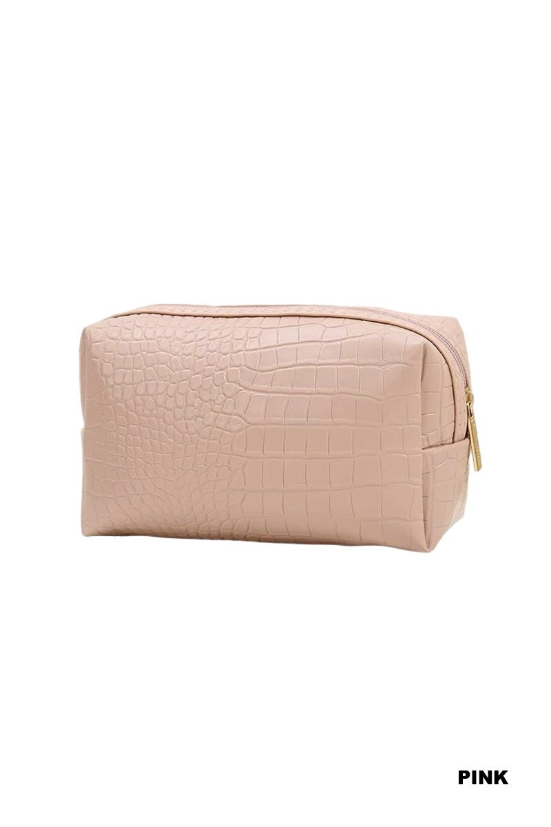 Croc pattern cosmetic makeup bag