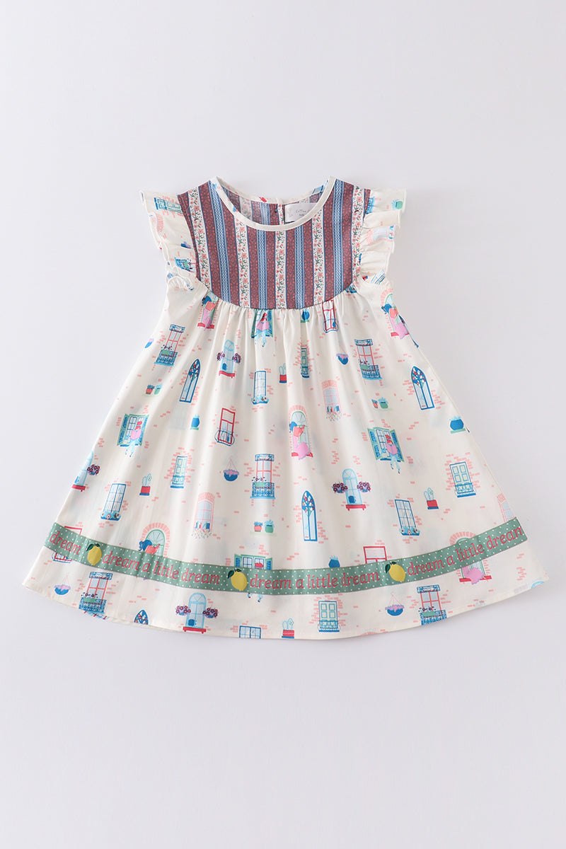 Abby & Evie Platinum Balcony Ruffle Girls Dress - 7/8