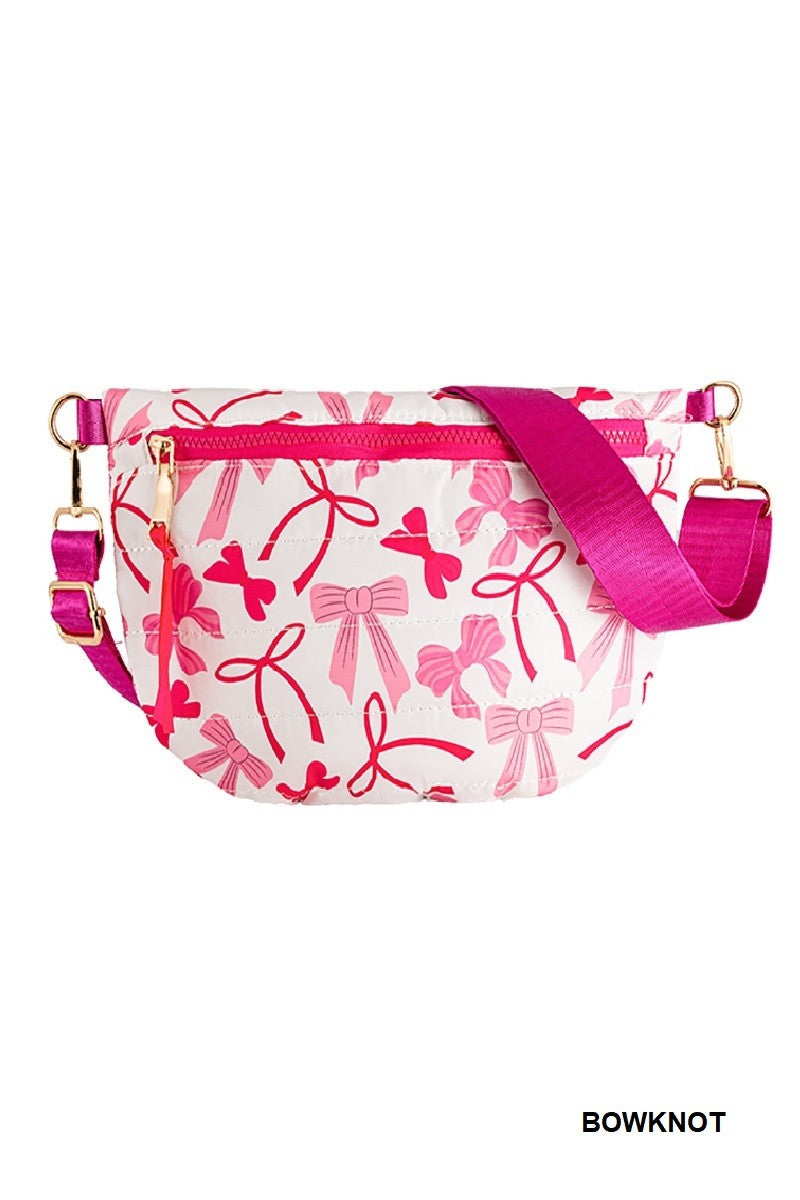 Trendy Bow Puffy Bum Bag - Bow