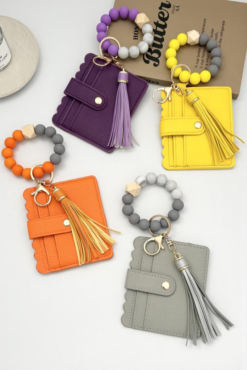 Beaded Bracelet Keychain Wallet