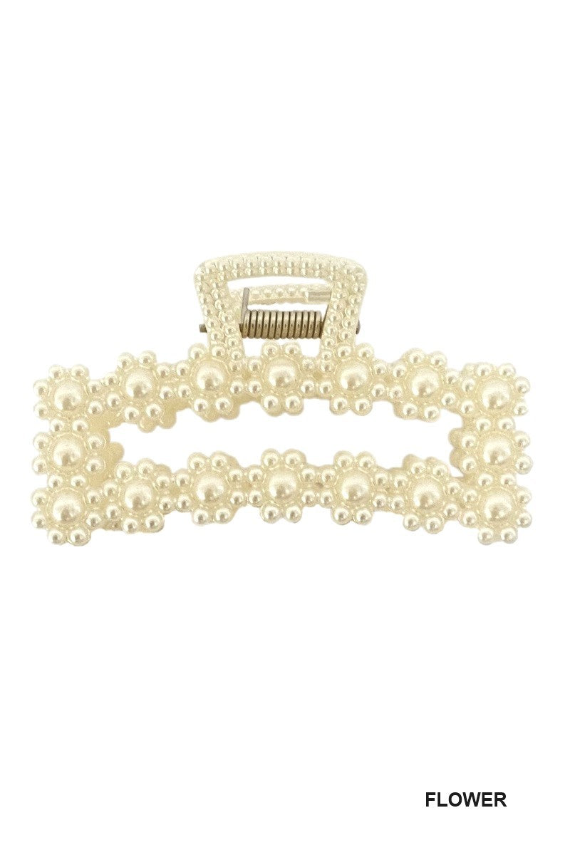 Faux Pearl Hair Claw Clip