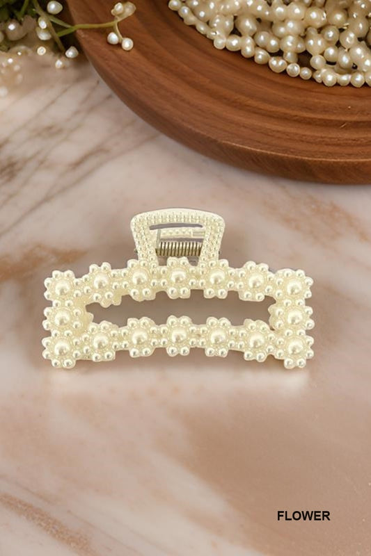 Faux Pearl Hair Claw Clip