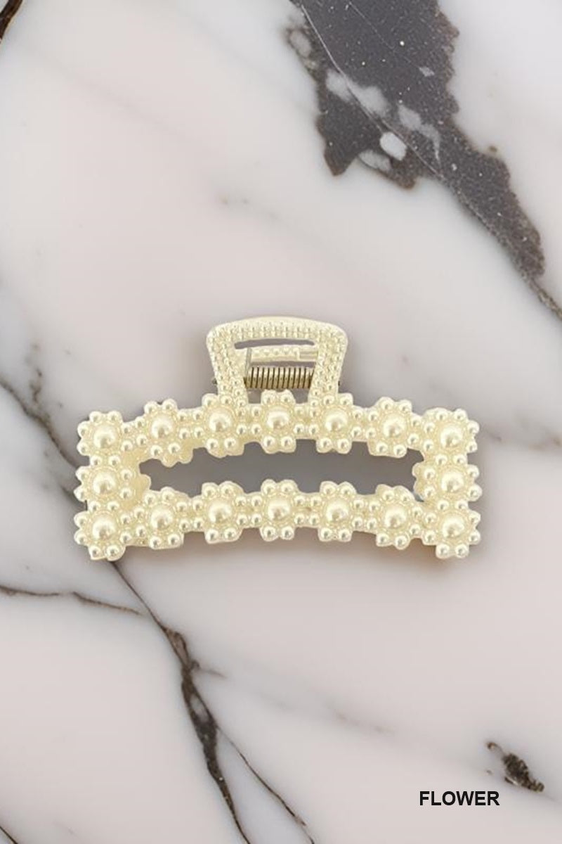 Faux Pearl Hair Claw Clip