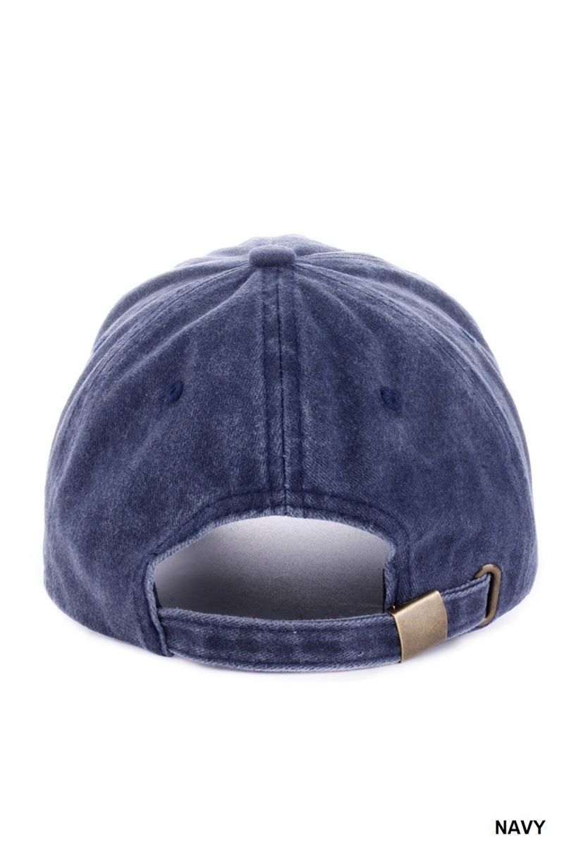 Washed Embroidered City Hat