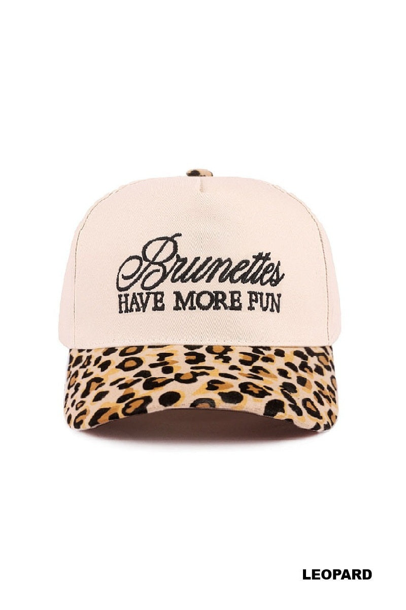 Brunettes Have More Fun Trucker Hat - Leopard
