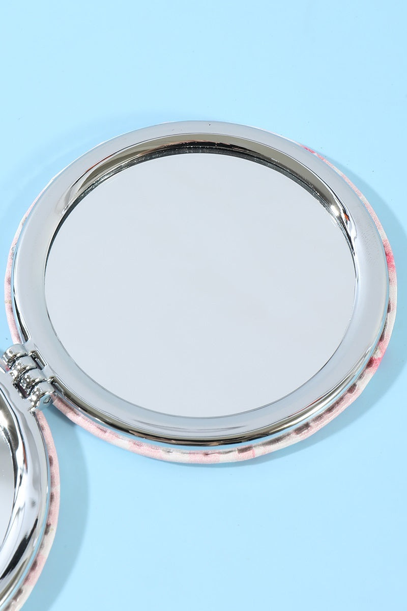 Bow Design Double Sided Folding Mini Hand Mirror