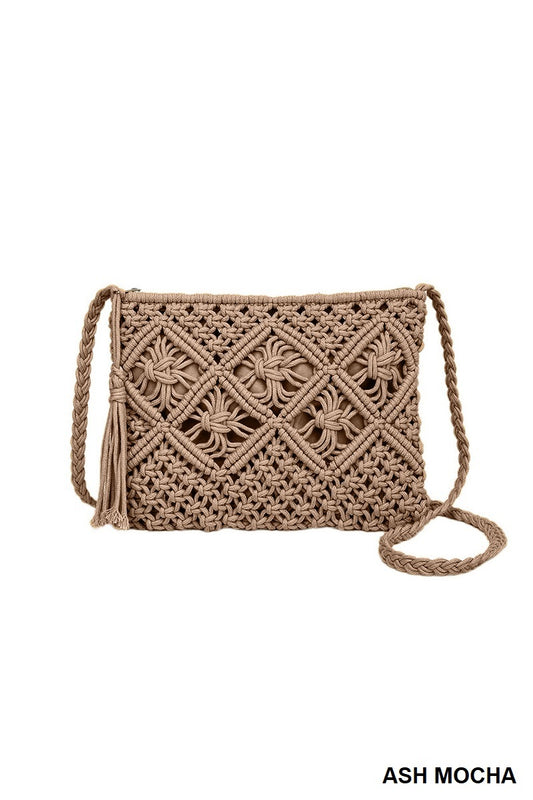 Woven Bohemian Tassel Crochet Shoulder Bag