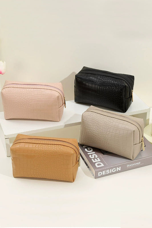 Croc pattern cosmetic makeup bag