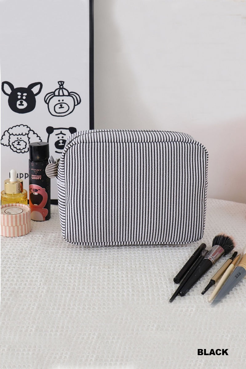 Seersucker Pinstripe Cosmetic Travel Pouch