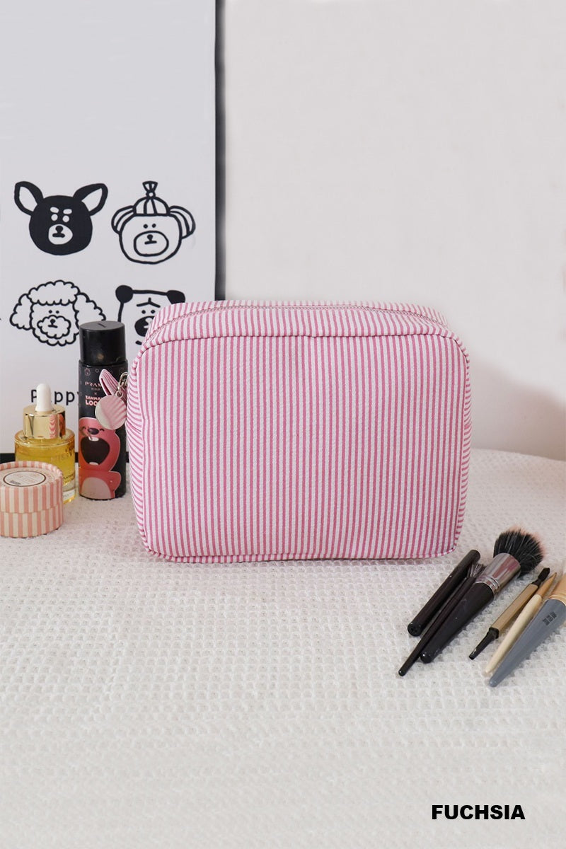 Seersucker Pinstripe Cosmetic Travel Pouch