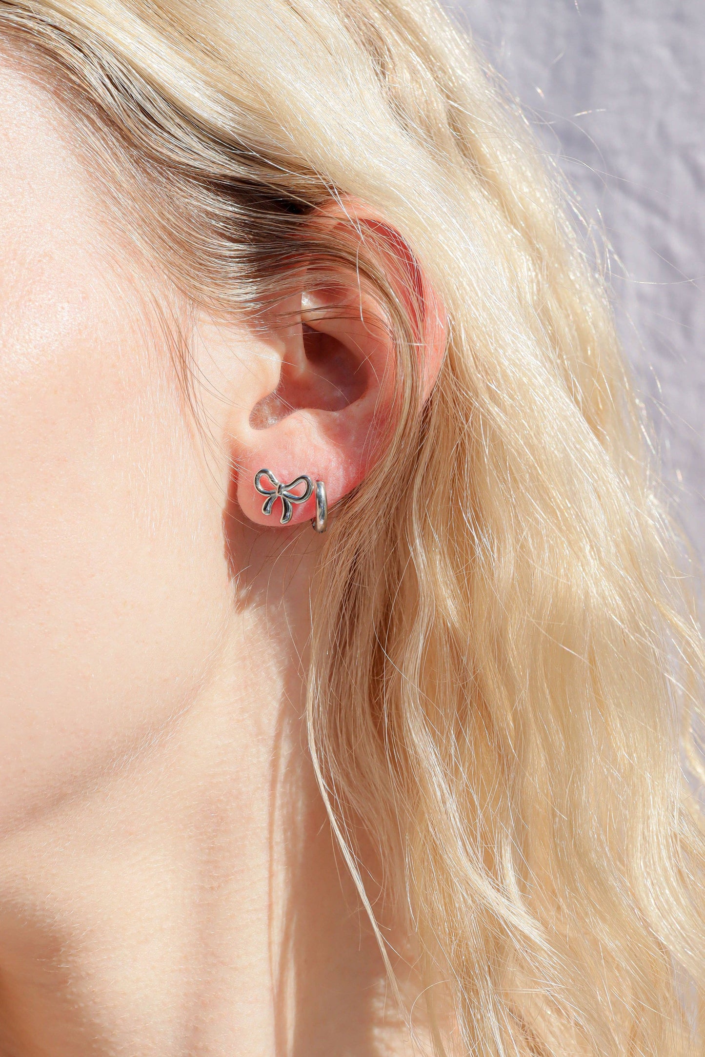 18K Gold PVD Stainless Steel Bow Stud Earrings