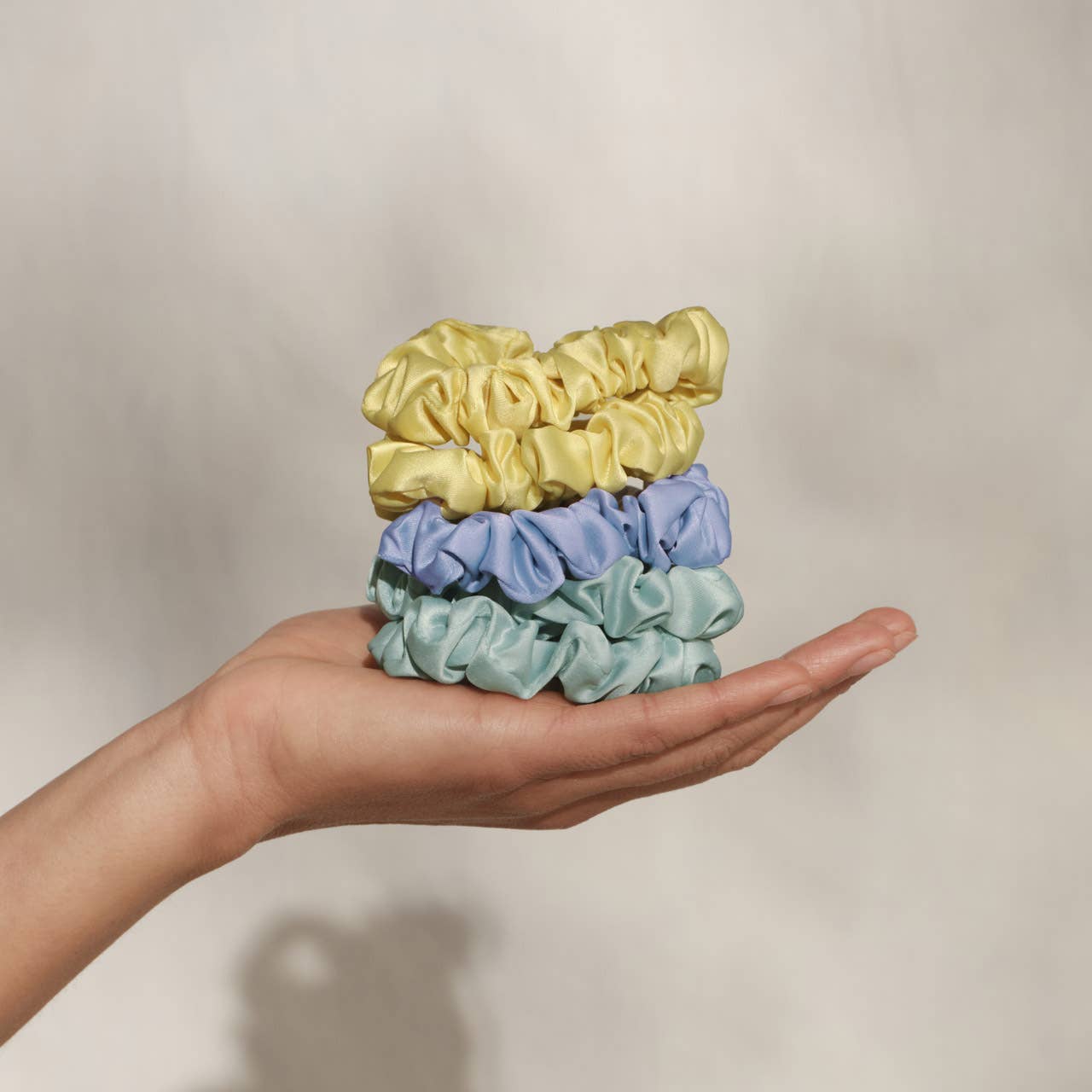 KITSCH - Ruched Satin Scrunchies 5pc Set - Multi-color