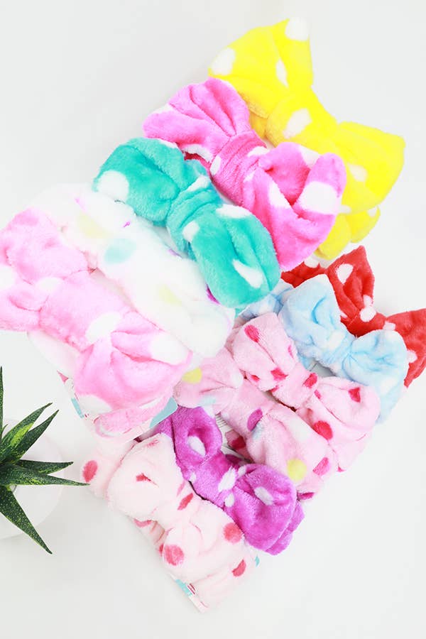 Polka Dot Print Shower Headwrap