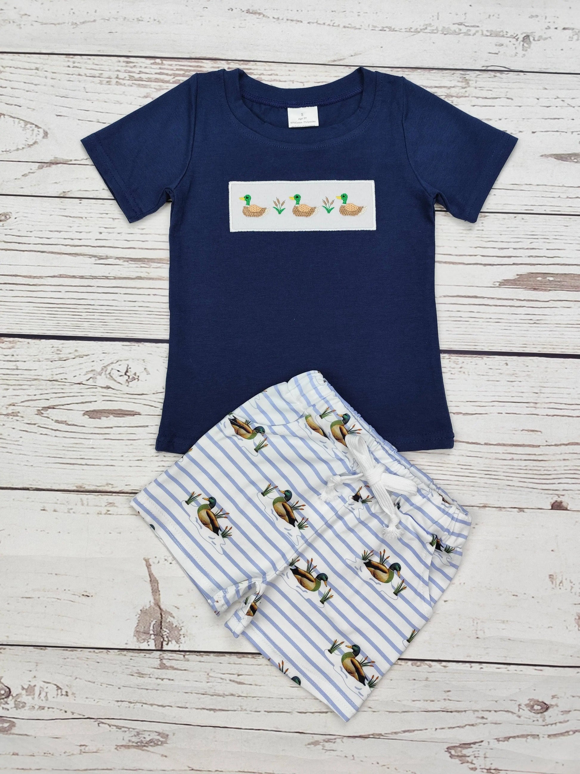 Boys Duck Appliqué Top Shorts Outfits - 4T sassy kids palace
