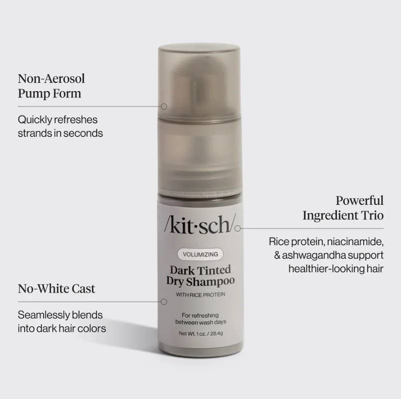 KITSCH - Volumizing Rice Protein Dry Shampoo - Dark Tinted 1 oz