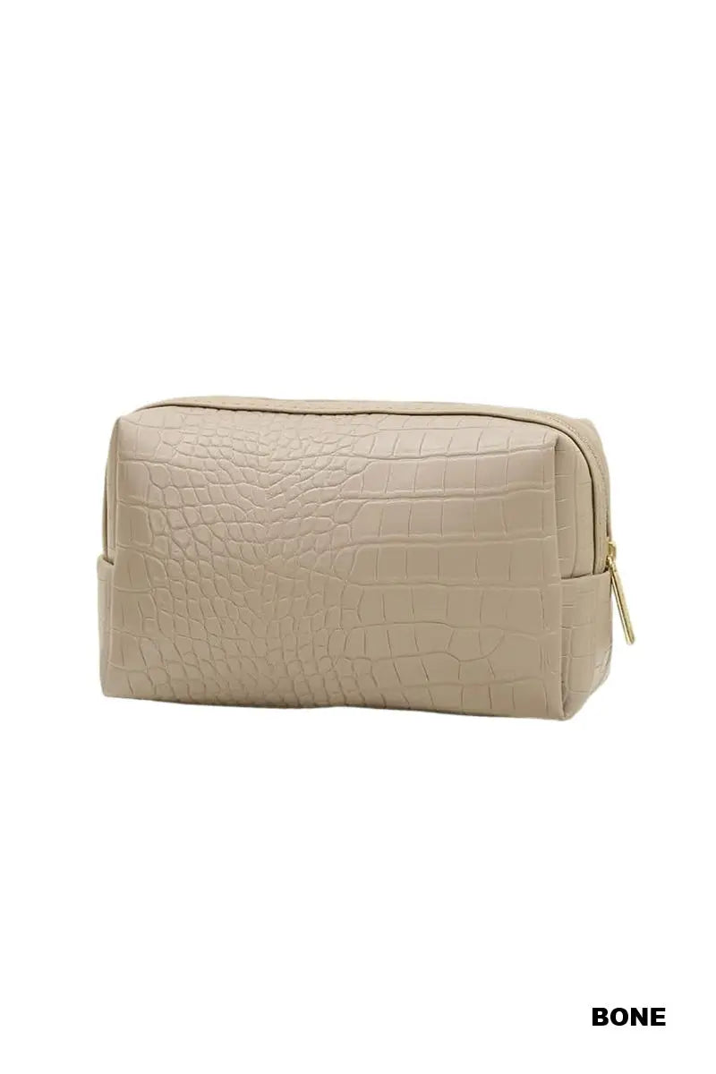 Croc pattern cosmetic makeup bag Zenana