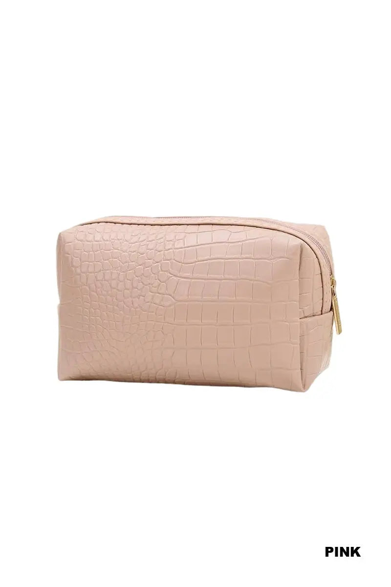Croc pattern cosmetic makeup bag Zenana