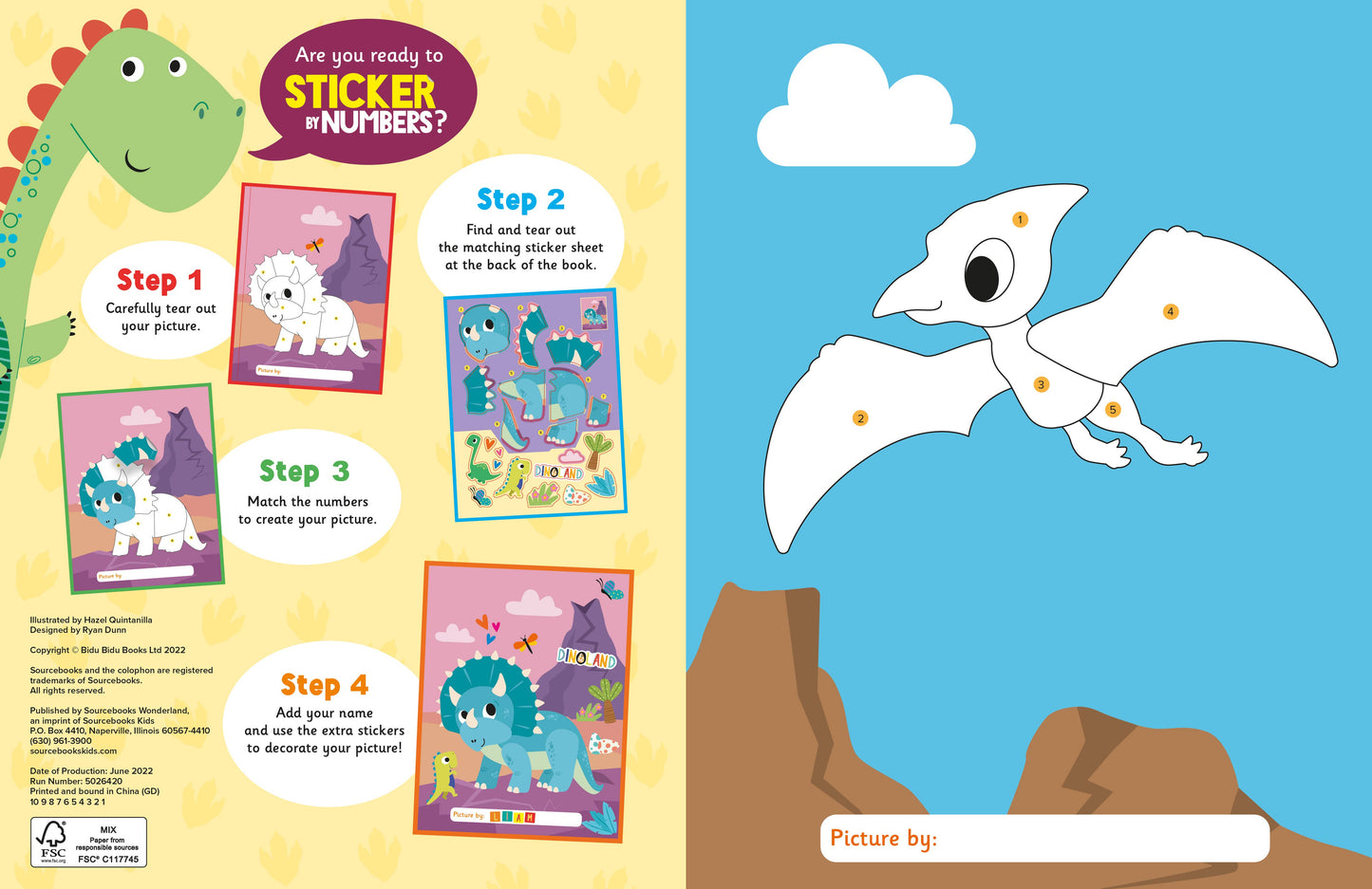 My First Sticker By Numbers: Dinosaurs and Dragons Book
