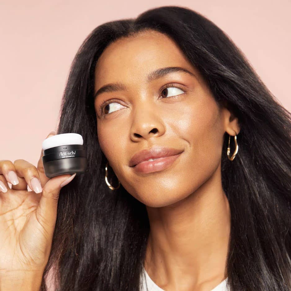 KITSCH - Dark Volumizing Rice Protein Dry Shampoo with Puff