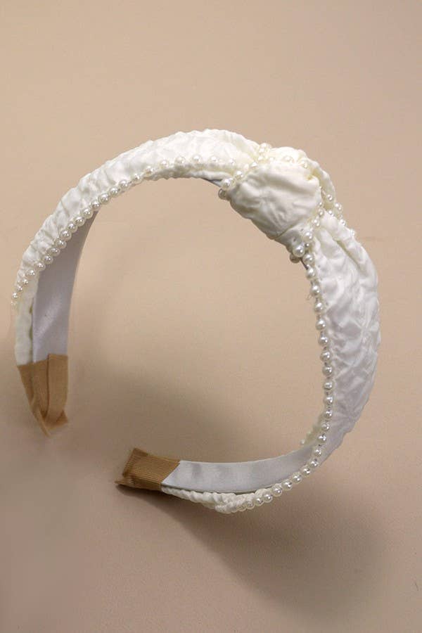 PEARL KNOT BOW HEADBAND
