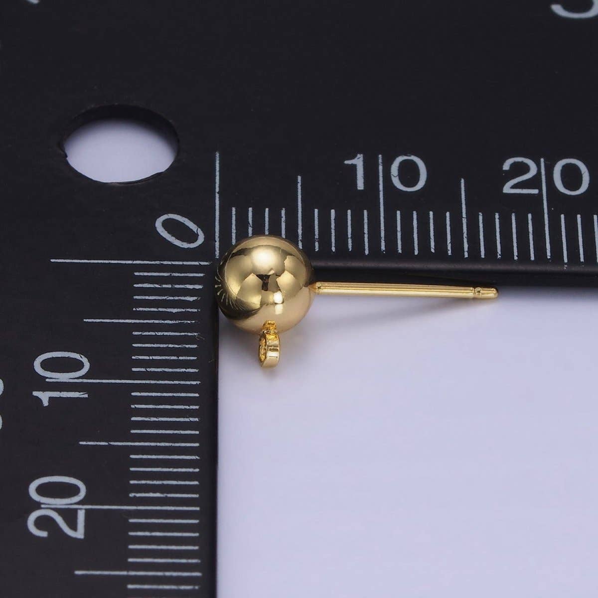 5 mm Small Ball Stud Earrings Ball 14K Gold Filled Post Earring with Closed Loop